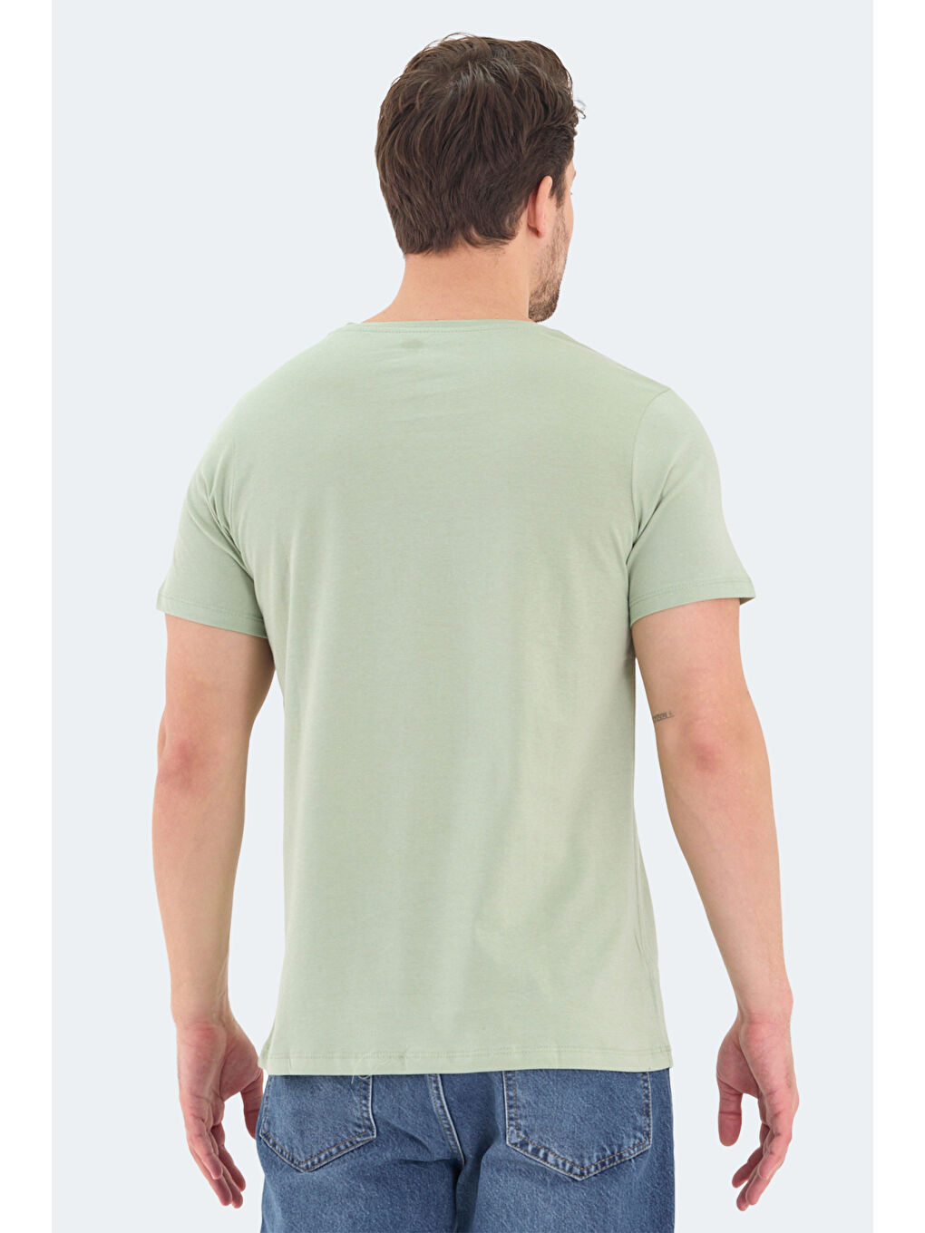 Turkuaz ROSALVA Erkek %100 Pamuk Tişört Su Yeşili-1