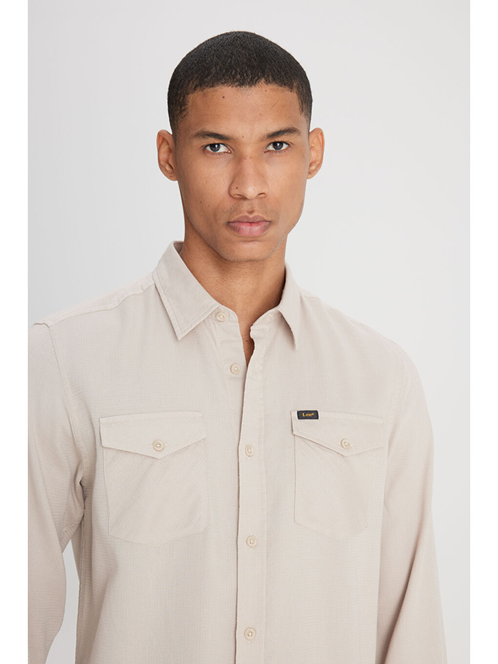 Regular Fit Normal Kesim %100 Pamuk Bej Gömlek-3