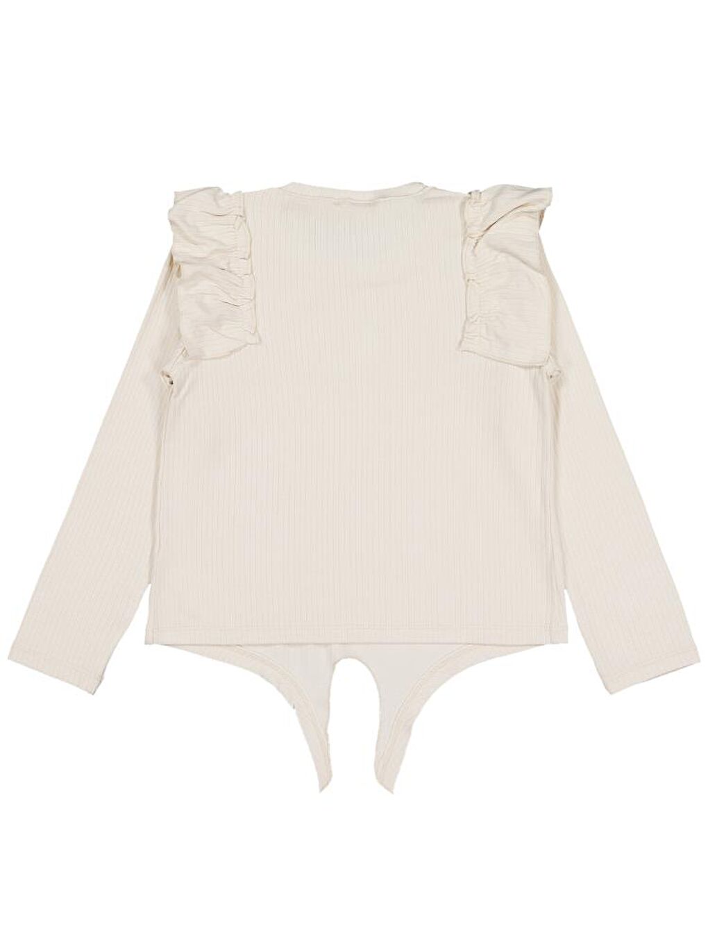 Bej Girls Omuz Fırfırlı 6-9 Yaş Sweatshirt - Fil Dişi 8-9 Yaş-1