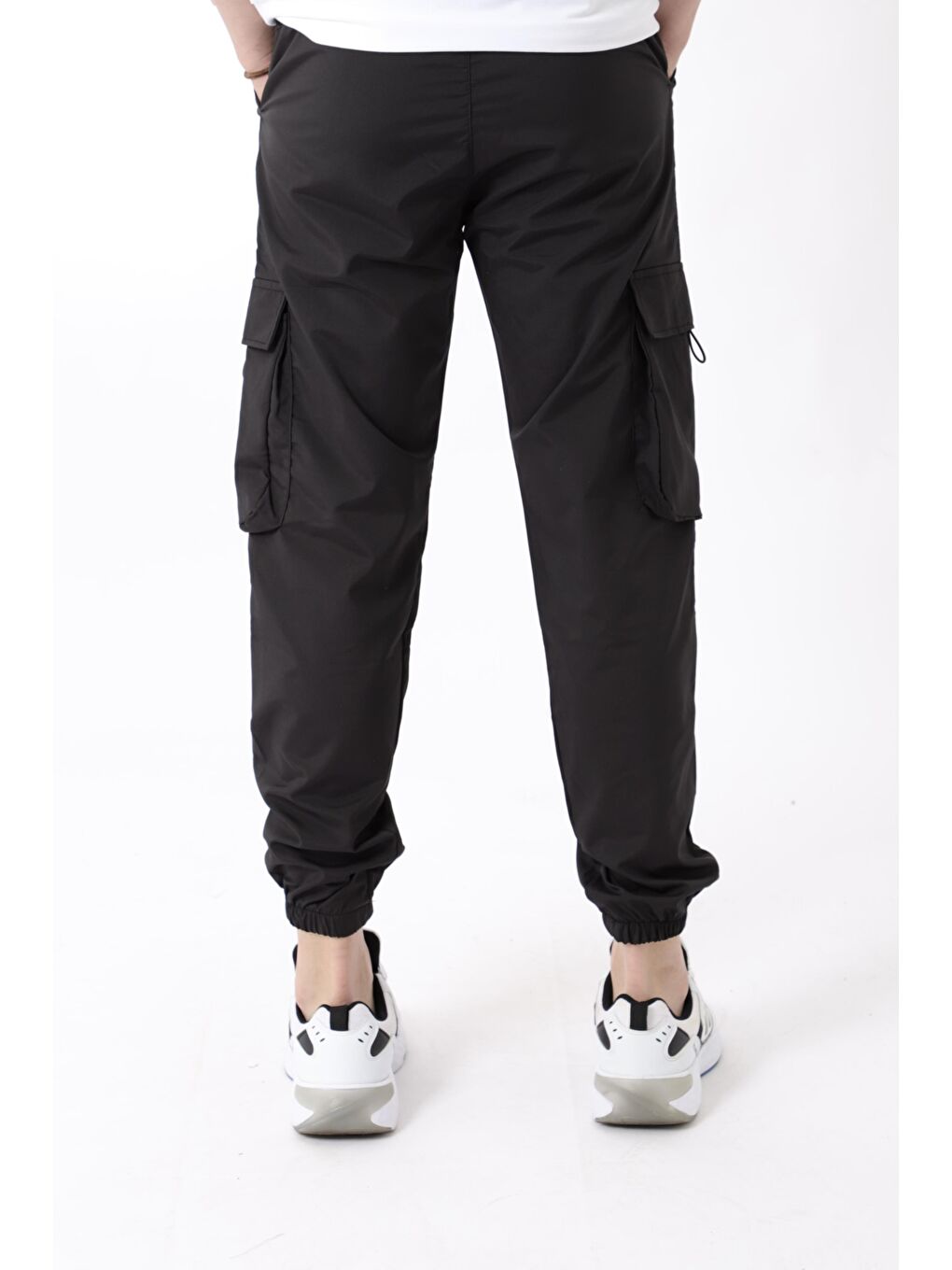 Stilkombin Siyah Paraşüt Kumaş Paça Lastikli Kargo/Jogger Alt PLDP 01_70093 - 5