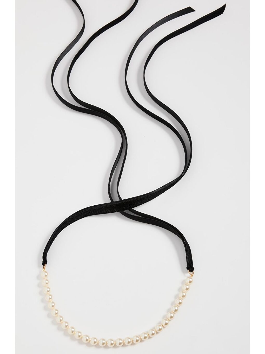 Sarı Amelie Coco İncili Tasma Choker Kolye-1