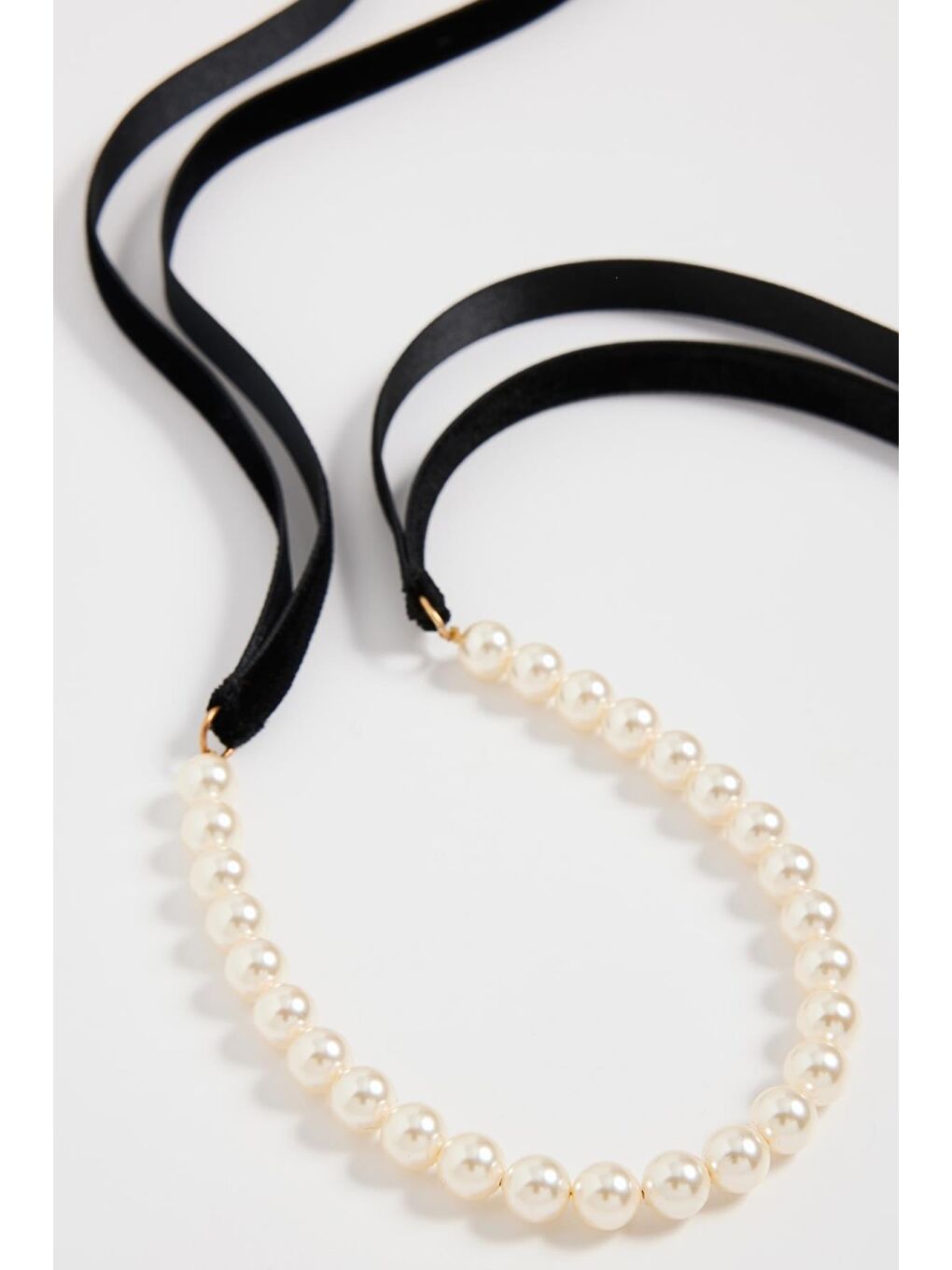 Sarı Amelie Coco İncili Tasma Choker Kolye-2