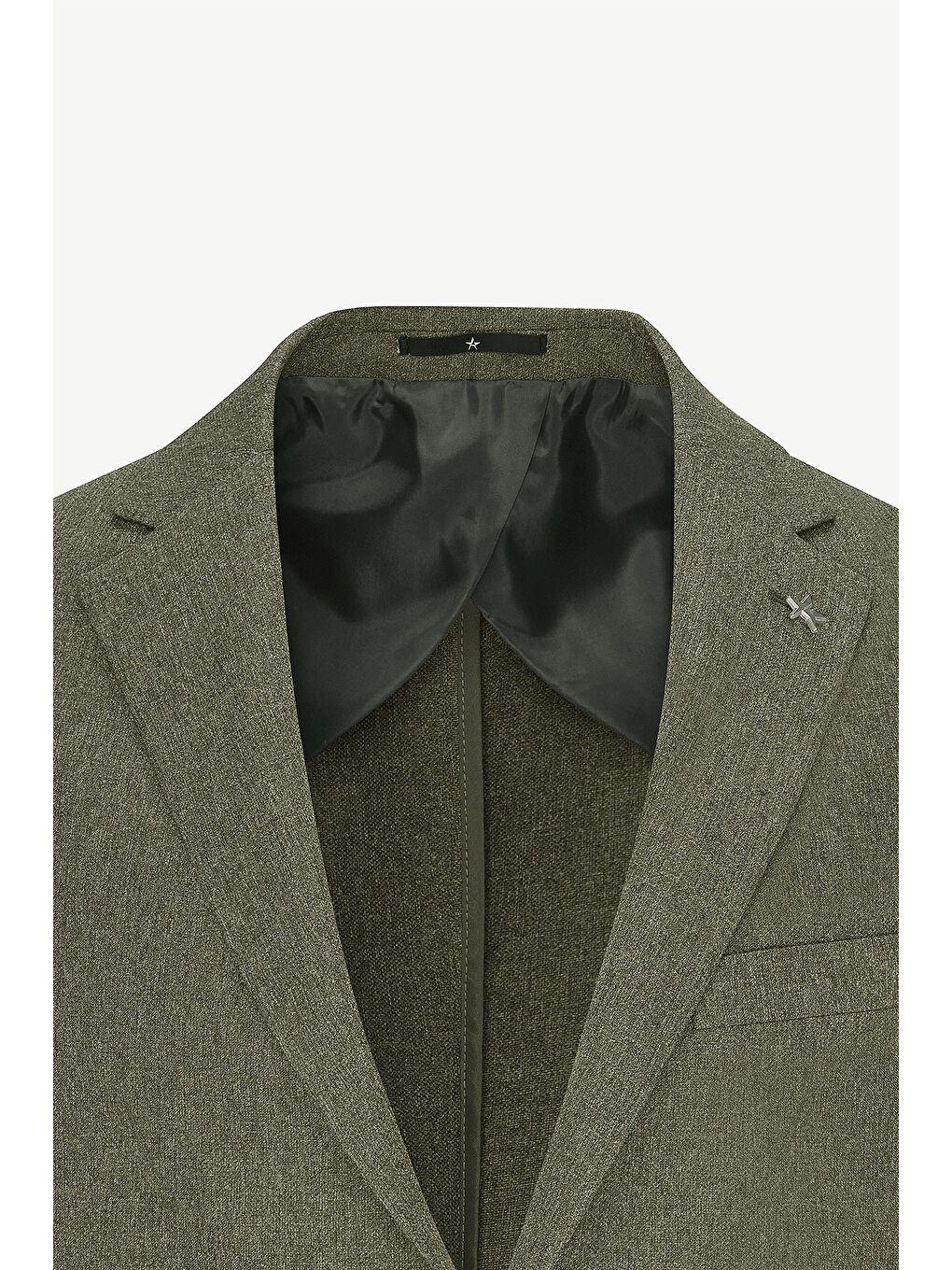 Erkek Yeşil Slim Fit Dar Kesim Mono Yaka Desenli Ceket-6