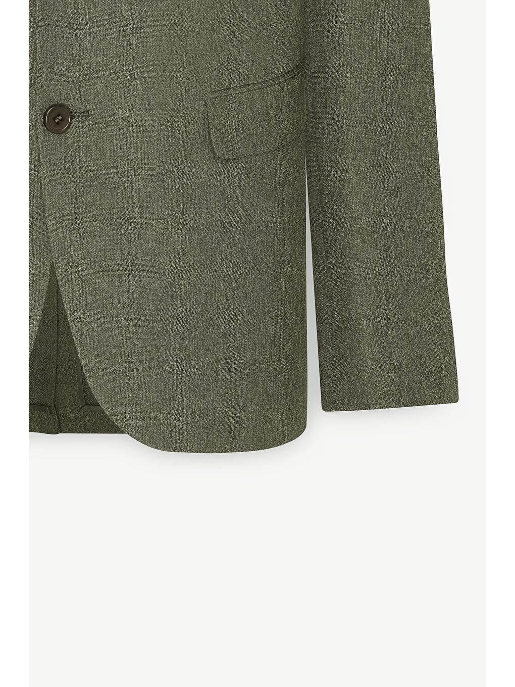 Erkek Yeşil Slim Fit Dar Kesim Mono Yaka Desenli Ceket-7