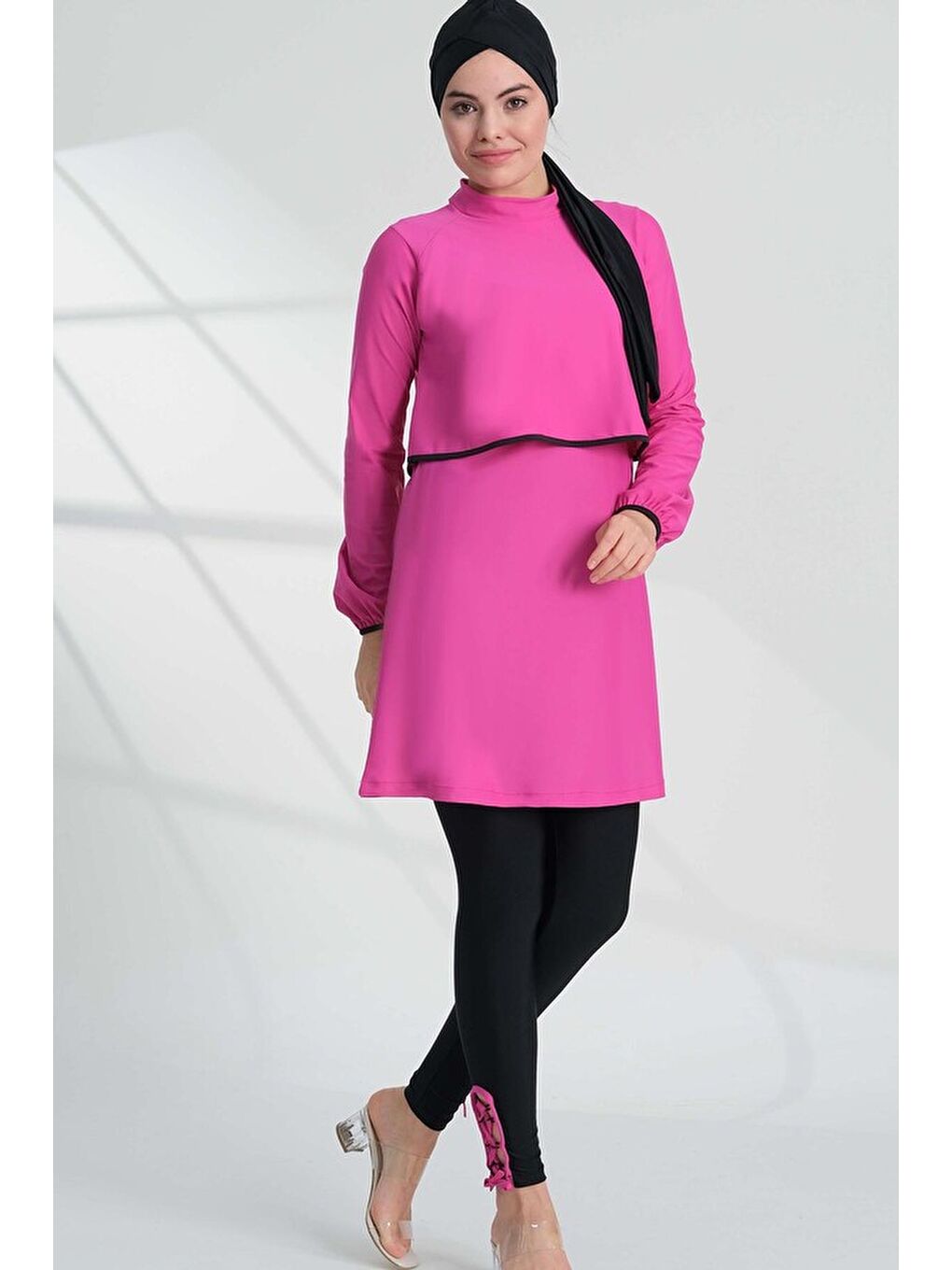 Elastanlı Tam Kapalı Tesettür Mayo 2238 Sena Fuşya-1