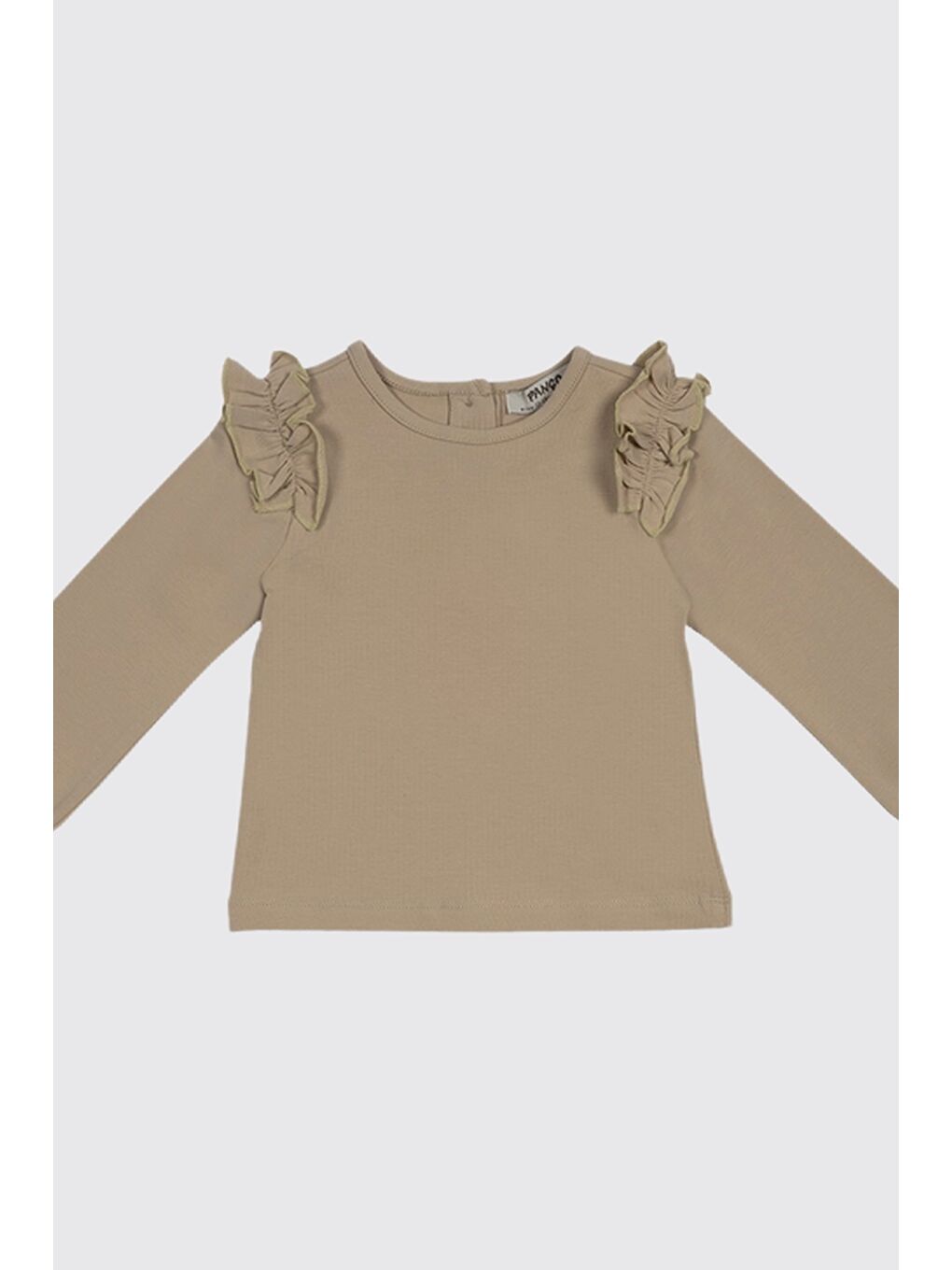 Kız Bebek Uzun Kollu Bej Tişört