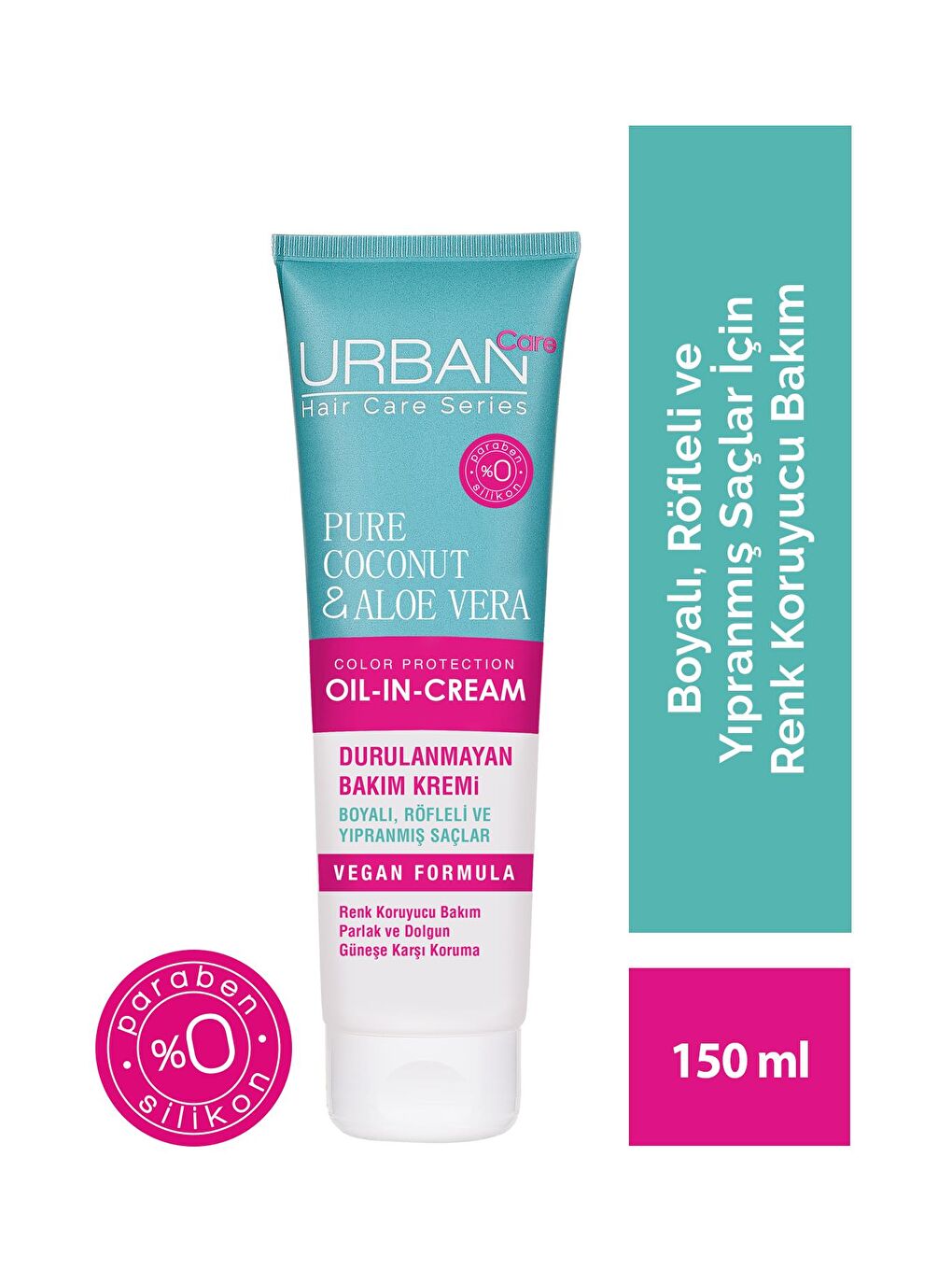 Urban Care Pure Coconut&Aloe Vera Boyalı Saçlar Renk Koruyucu Durulanmayan Saç Kremi-150ML-Vegan