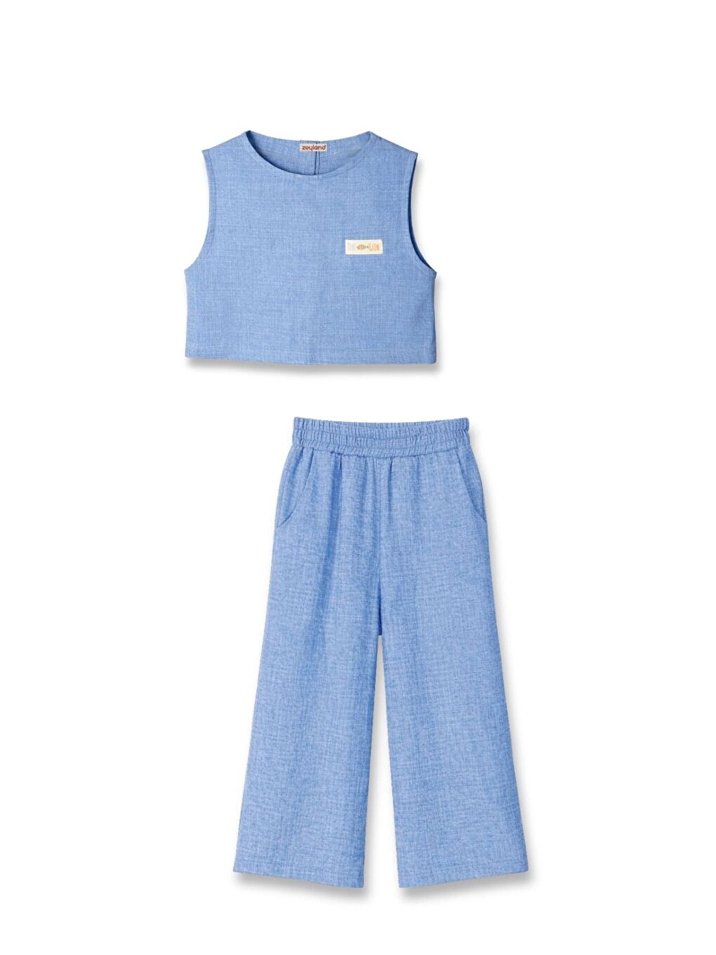 Kız Çocuk Bluz Ve Pantolon Takım - Mavi-2