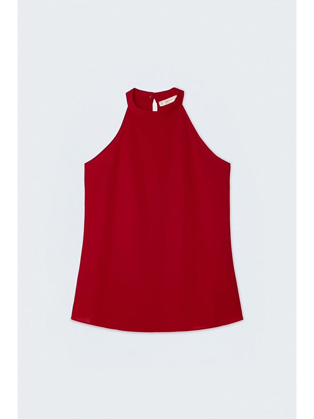 Halter Yaka Bluz - Kırmızı-3