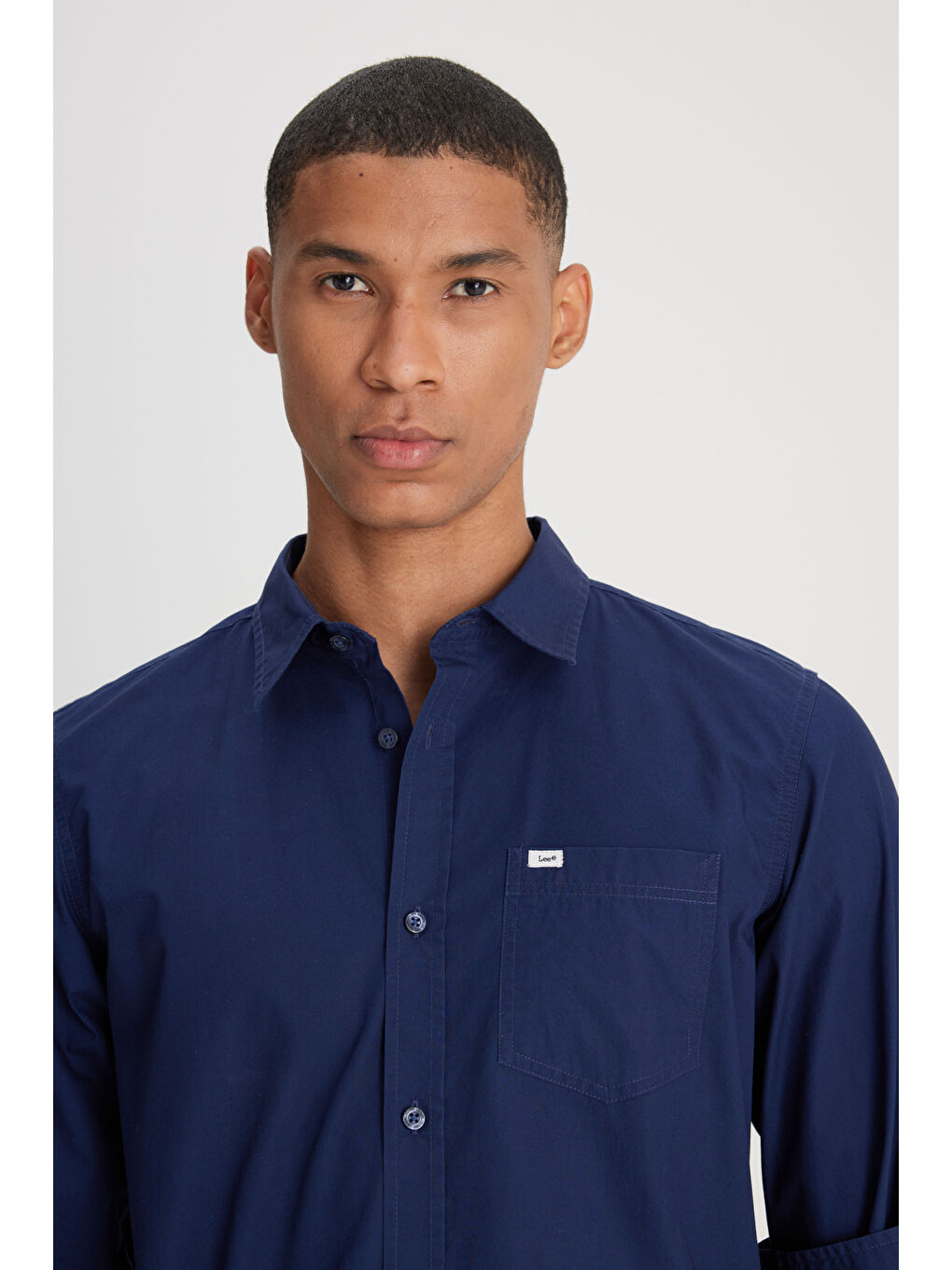 Regular Fit Normal Kesim %100 Pamuk Lacivert Gömlek-3