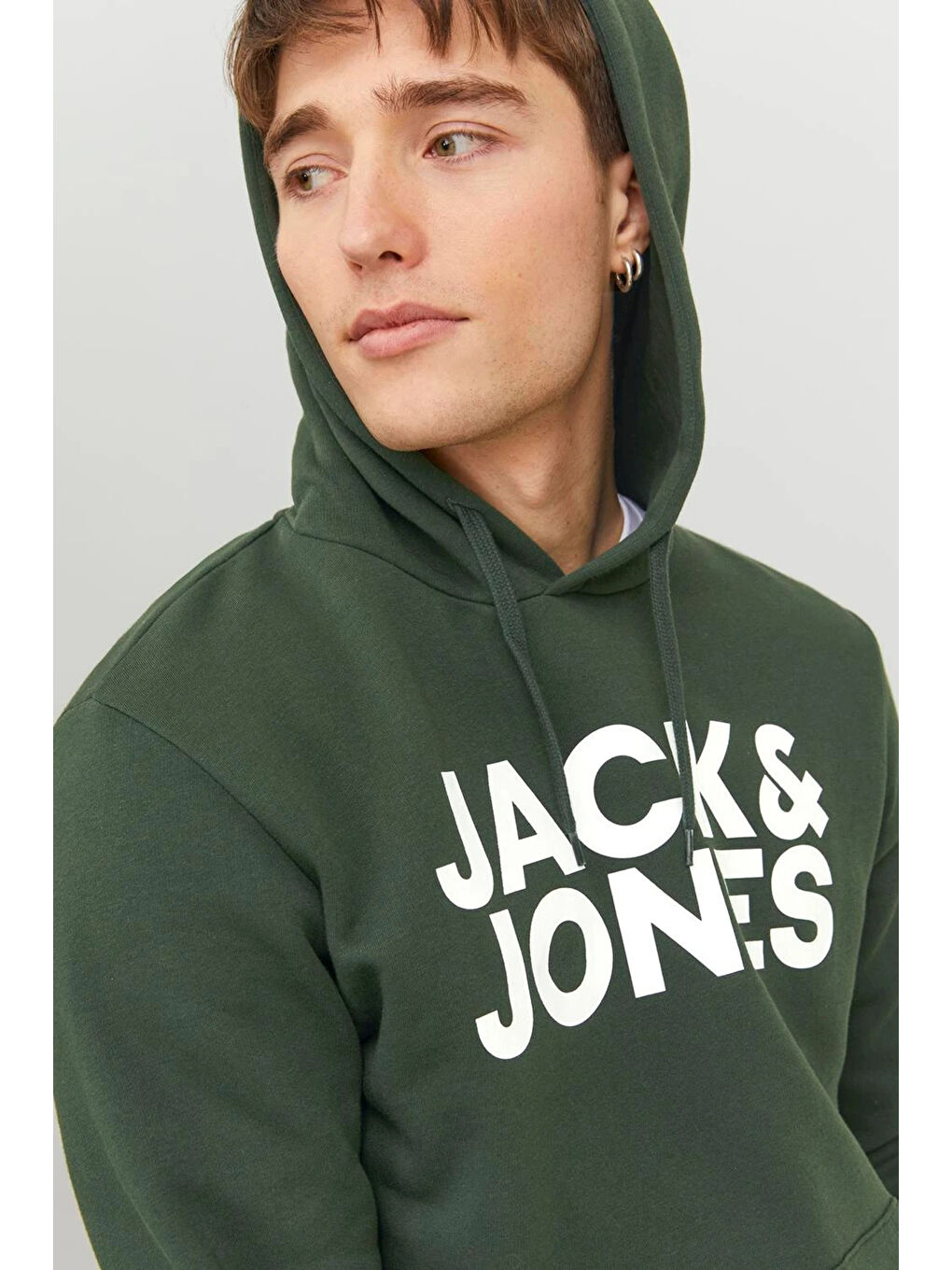 Jack & Jones Koyu Yeşil Jjecorp Regular Fit Kapüşonlu Erkek Sweat 12152840 - 3