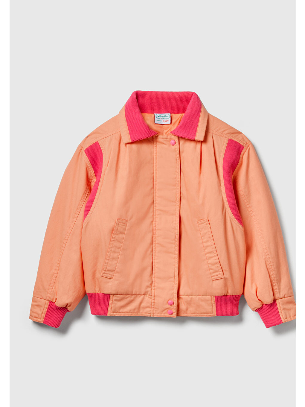 Karışık Kız Çocuk %100 Pamuk Ribanalı Gizli Fermuar ve Çıtçıt Kapamalı Bomber Stranger Things Ceket