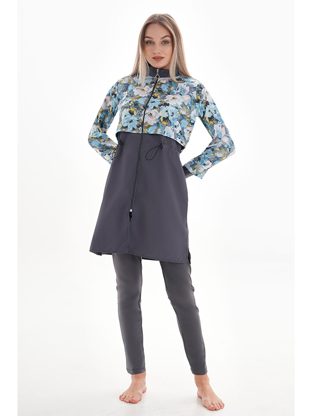 Tam Kapalı Tesettür Mayo 2322 Pera Sarılar Gri-2