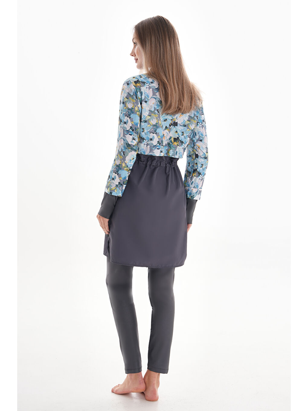 Tam Kapalı Tesettür Mayo 2322 Pera Sarılar Gri-3