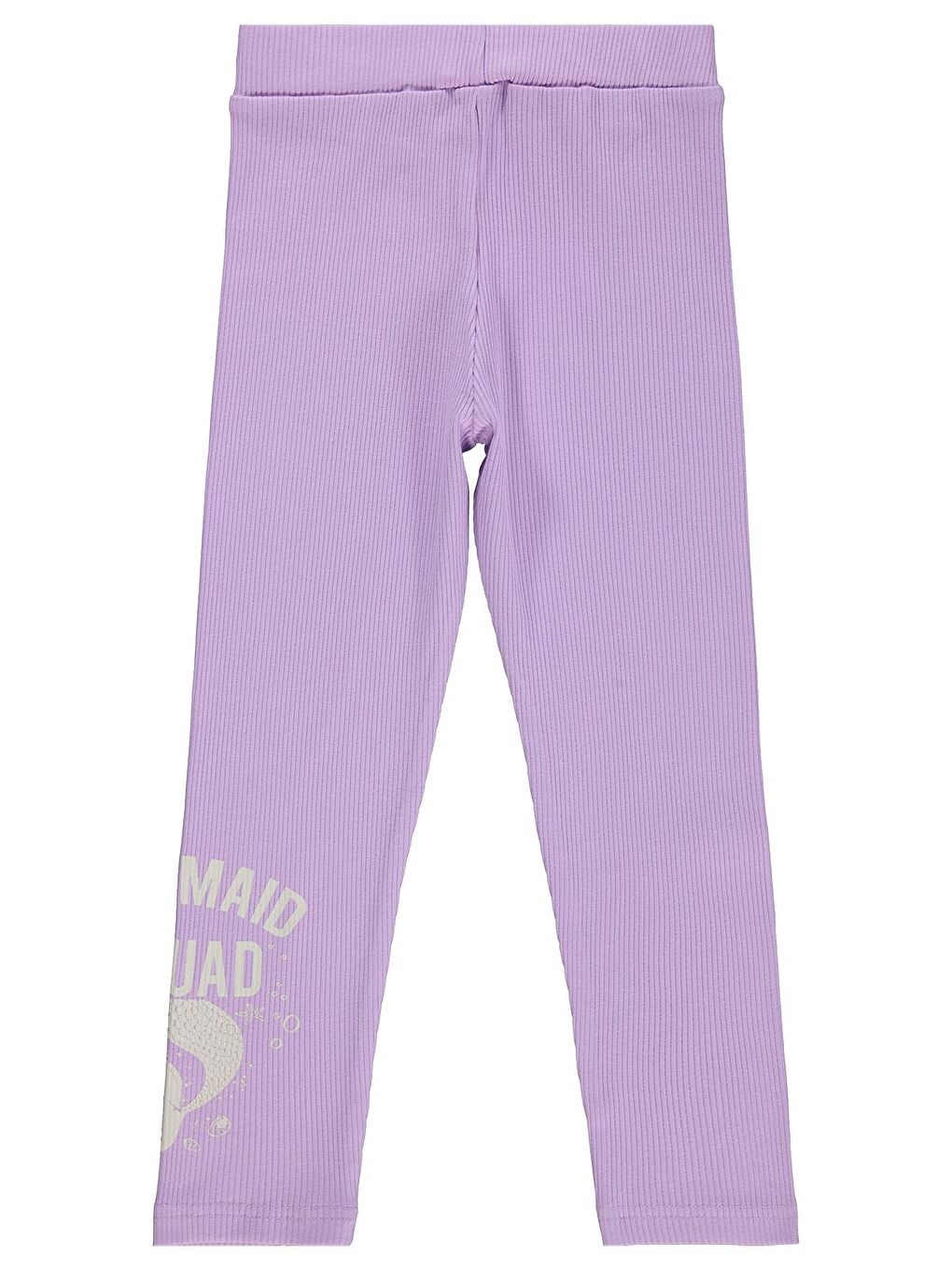 Girls Mermaid Baskılı 6-9 Yaş Tayt - Lila-2