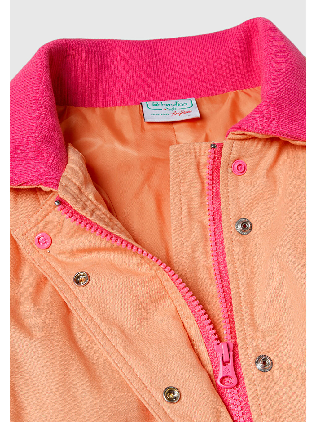 Karışık Kız Çocuk %100 Pamuk Ribanalı Gizli Fermuar ve Çıtçıt Kapamalı Bomber Stranger Things Ceket-2