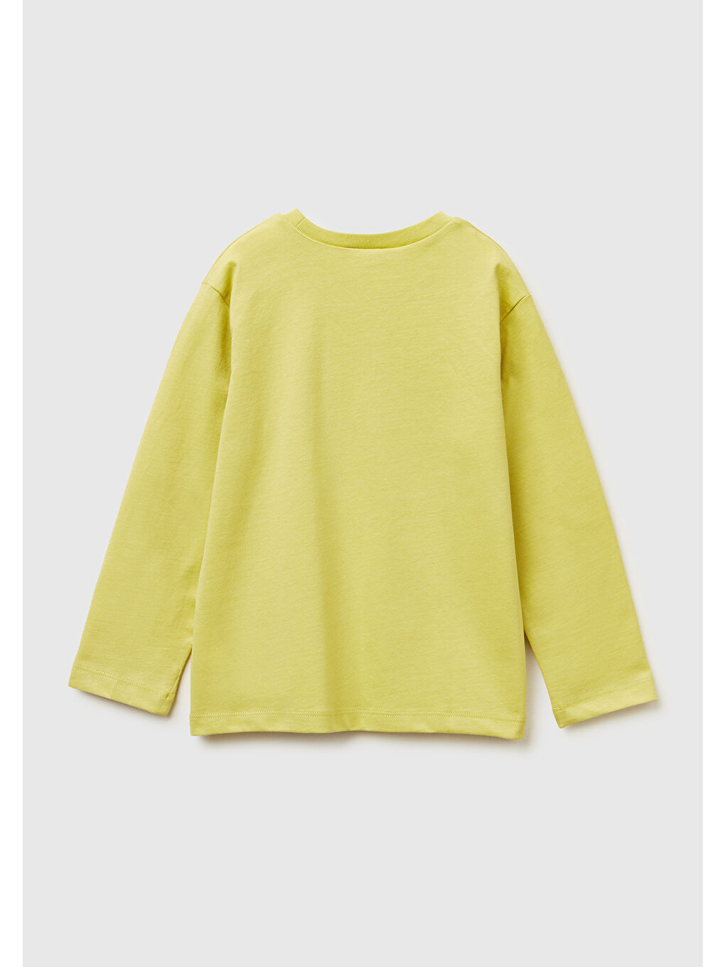 Sarı Erkek Çocuk Hardal Önü Logo Baskılı Jarse Uzun Kollu T-shirt-1