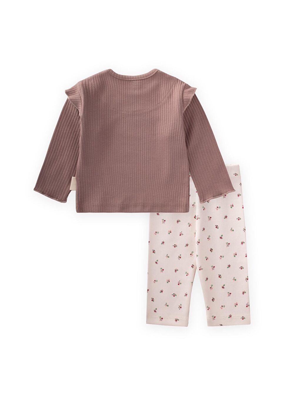 Turuncu Kız Çocuk Uzun Kollu Nakışlı Takım-1