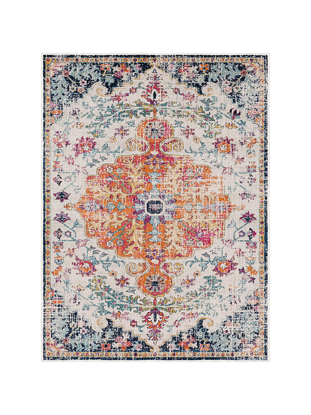 Turuncu Dekoratif Özel Tasarım Yıkanabilir İnce Kaymaz Tabanlı Modern Halı KECE FR14