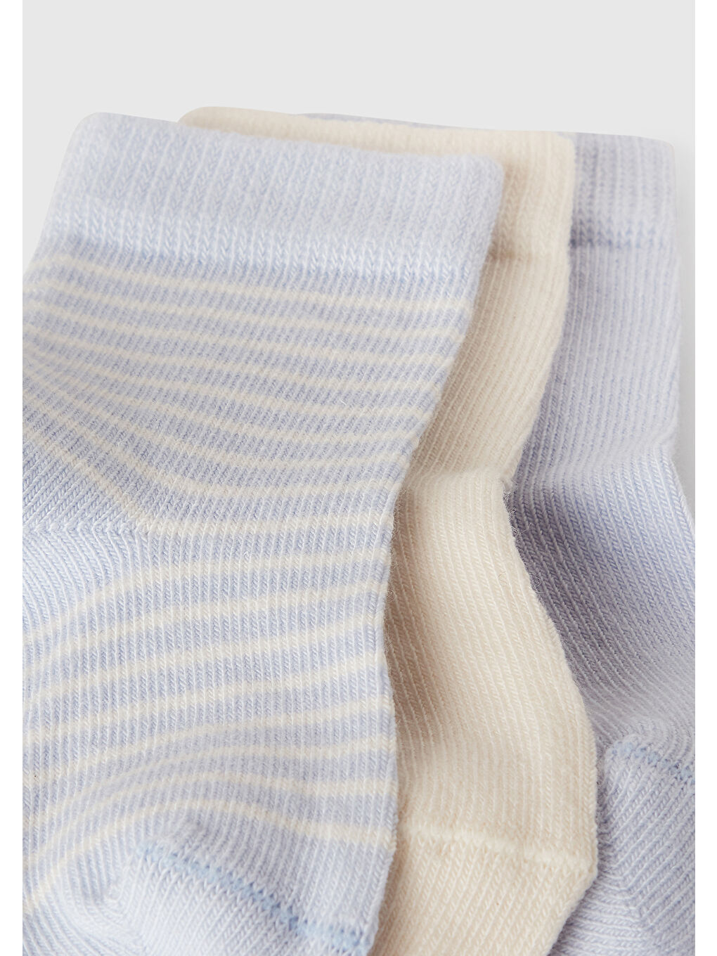 Bebek Mavi Mix Desenli 3'lü Soket Çorap Seti-1