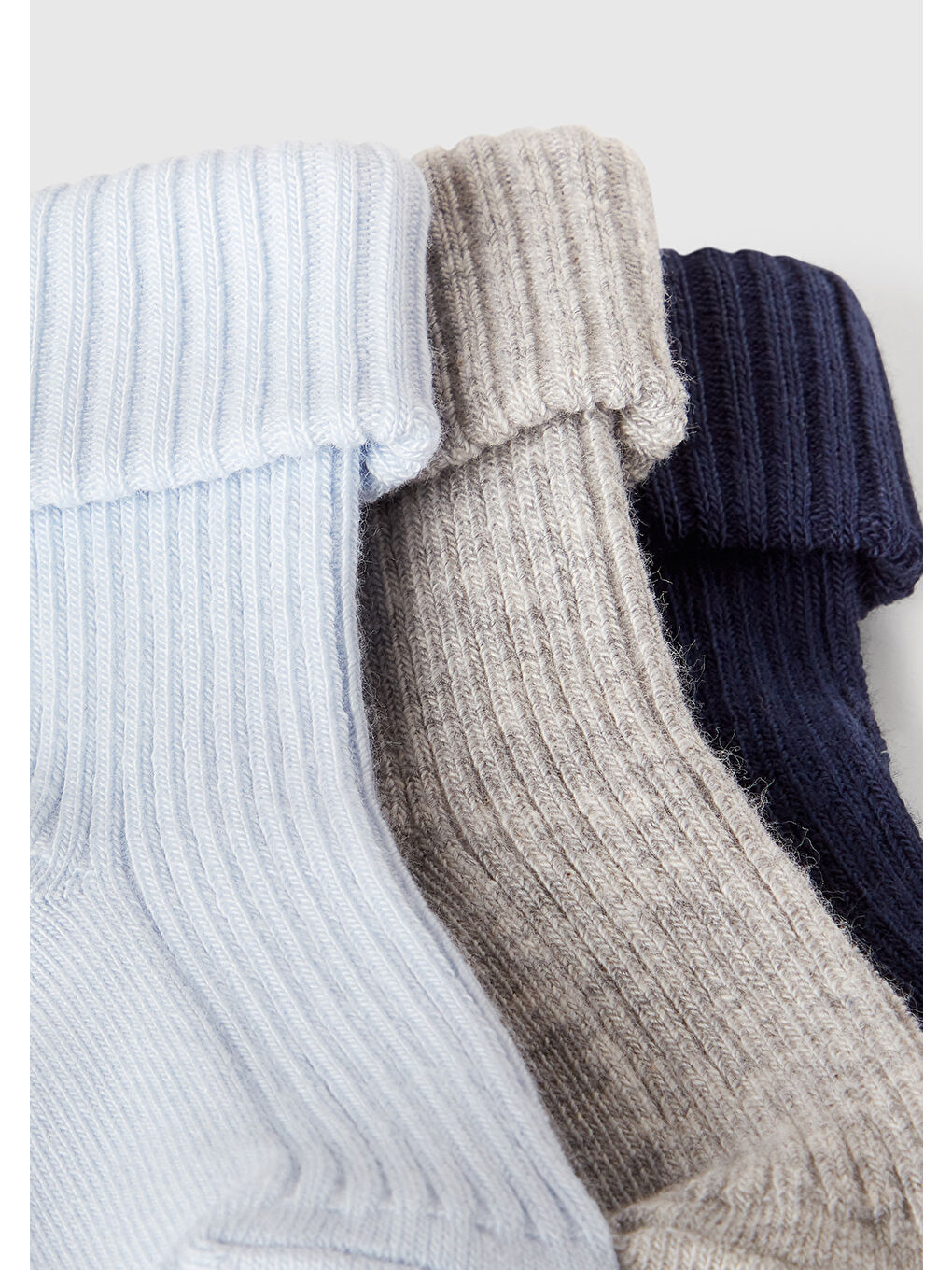 Bebek Mavi-Lacivert Karışık Renkli 3'lü Çorap Seti-1