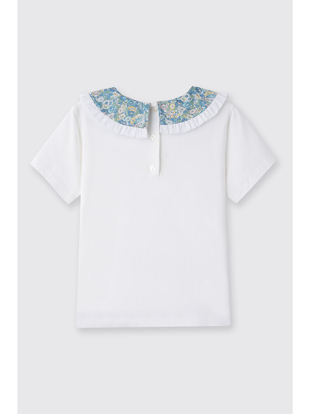 Beyaz Liberty Kumaş Kısa Kollu Kız Bebek Tişört-2