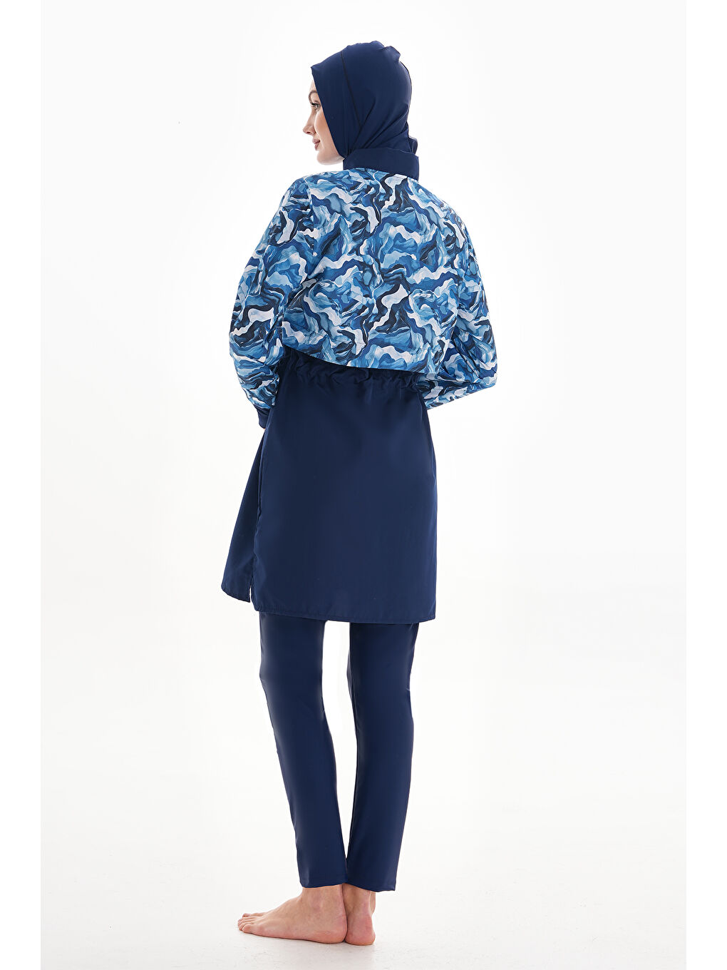 Lacivert Tam Kapalı Tesettür Mayo 2322 Pera Granit-3