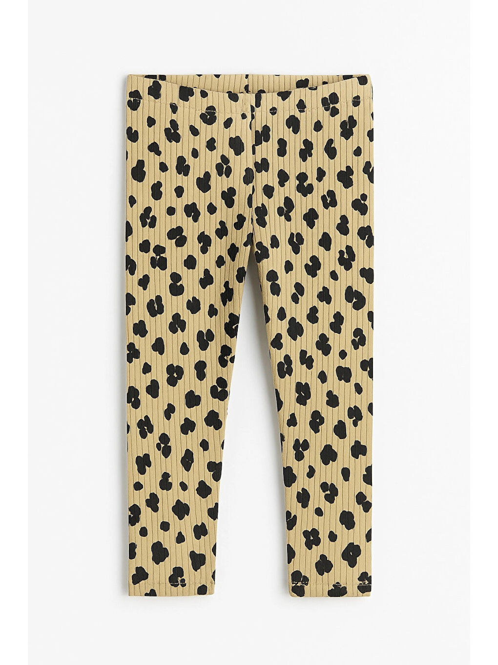 Bej Leopar Desenli Kız Çocuk 2'li Tayt 20605-3-1