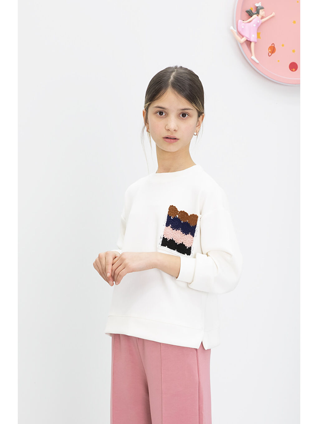 Pembe Dantel Cepli İspanyol Paça Kız Çocuk Alt Üst Takım 19978-1