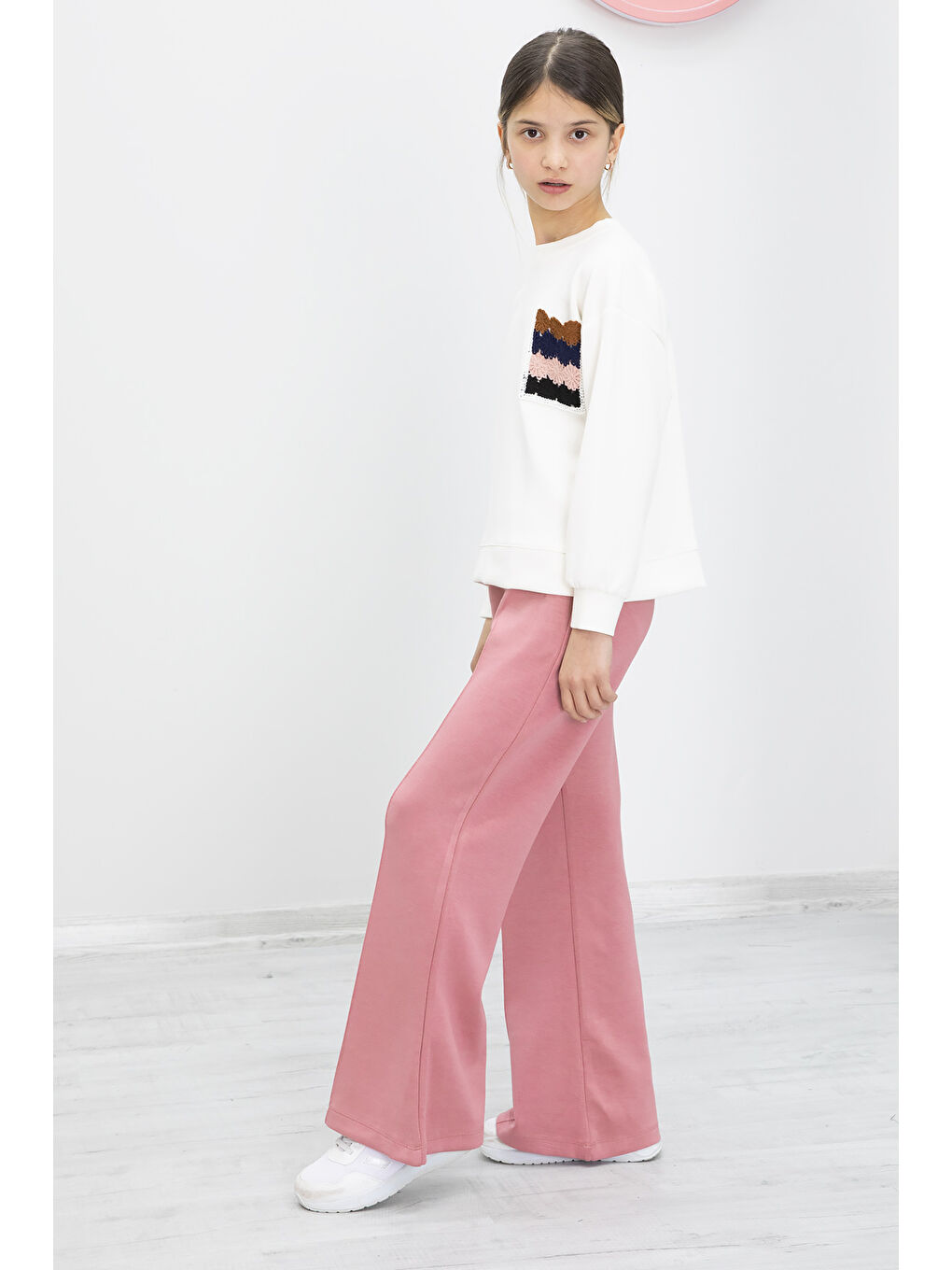 Pembe Dantel Cepli İspanyol Paça Kız Çocuk Alt Üst Takım 19978-3