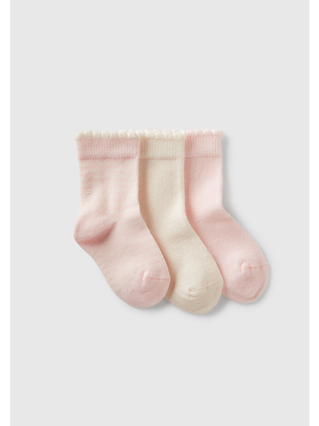 Bebek Pembe Desenli 3'lü Soket Çorap Seti
