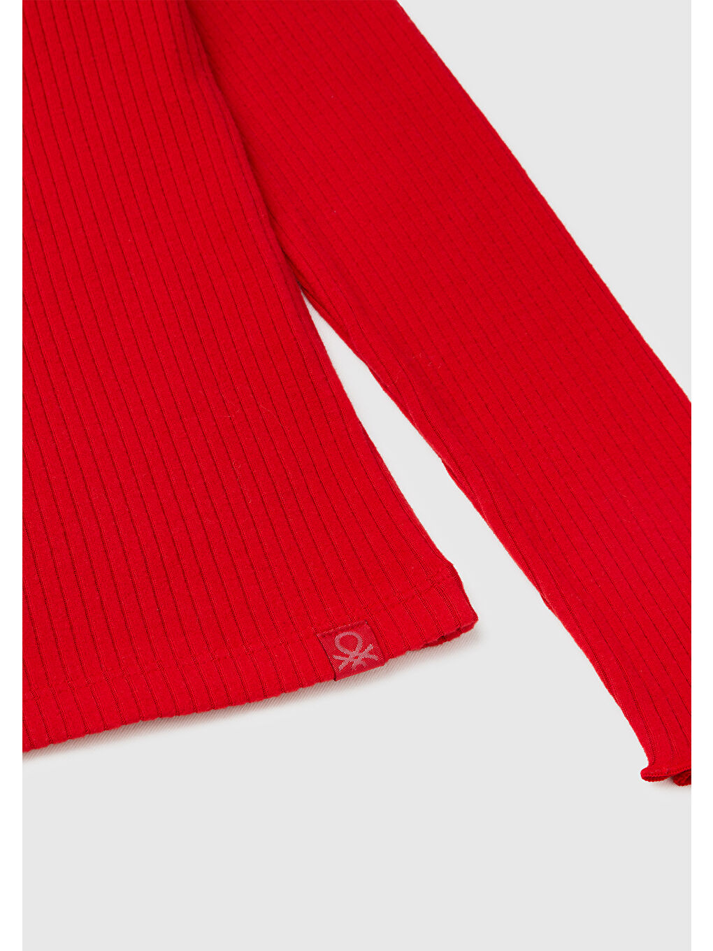 Kız Çocuk Kırmızı Logo Etiketli Fırfır Detaylı Bebe Yaka Uzun Kollu T-Shirt-2