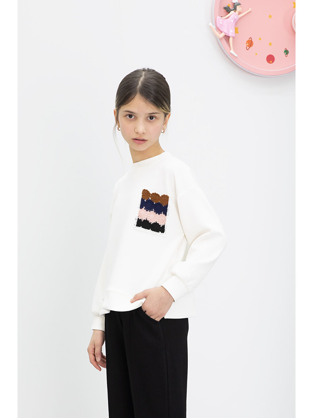 Siyah Dantel Cepli İspanyol Paça Kız Çocuk Alt Üst Takım 19980-1