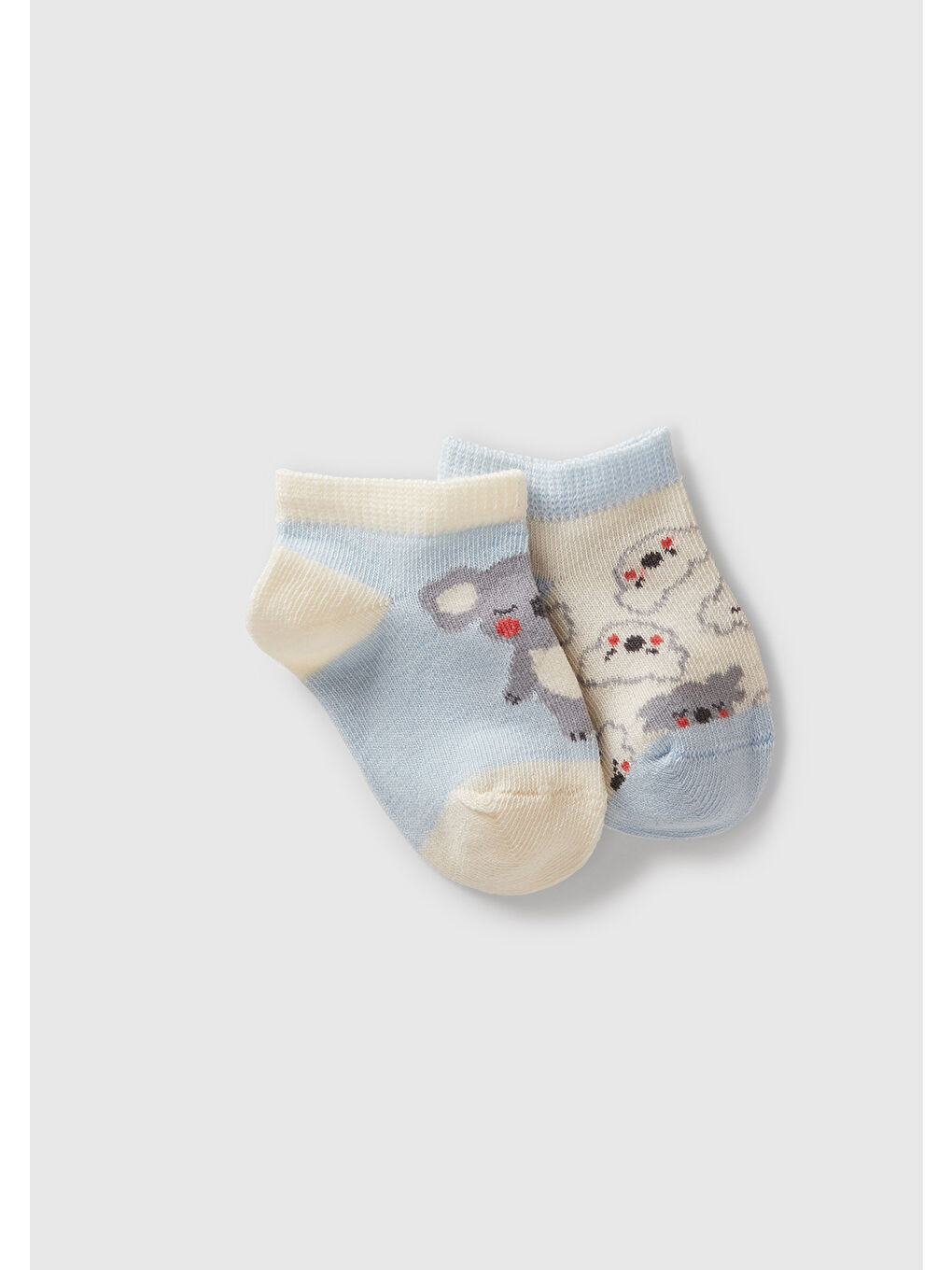 Bebek Mavi Mix Desenli 3'lü Çorap Seti