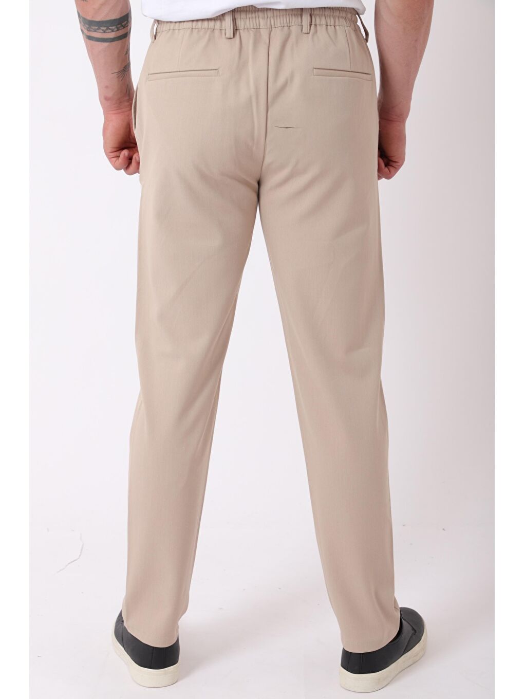 Bej Bel Lastikli Spor En Boy Jogger Pantolon CPT-4_0400-4