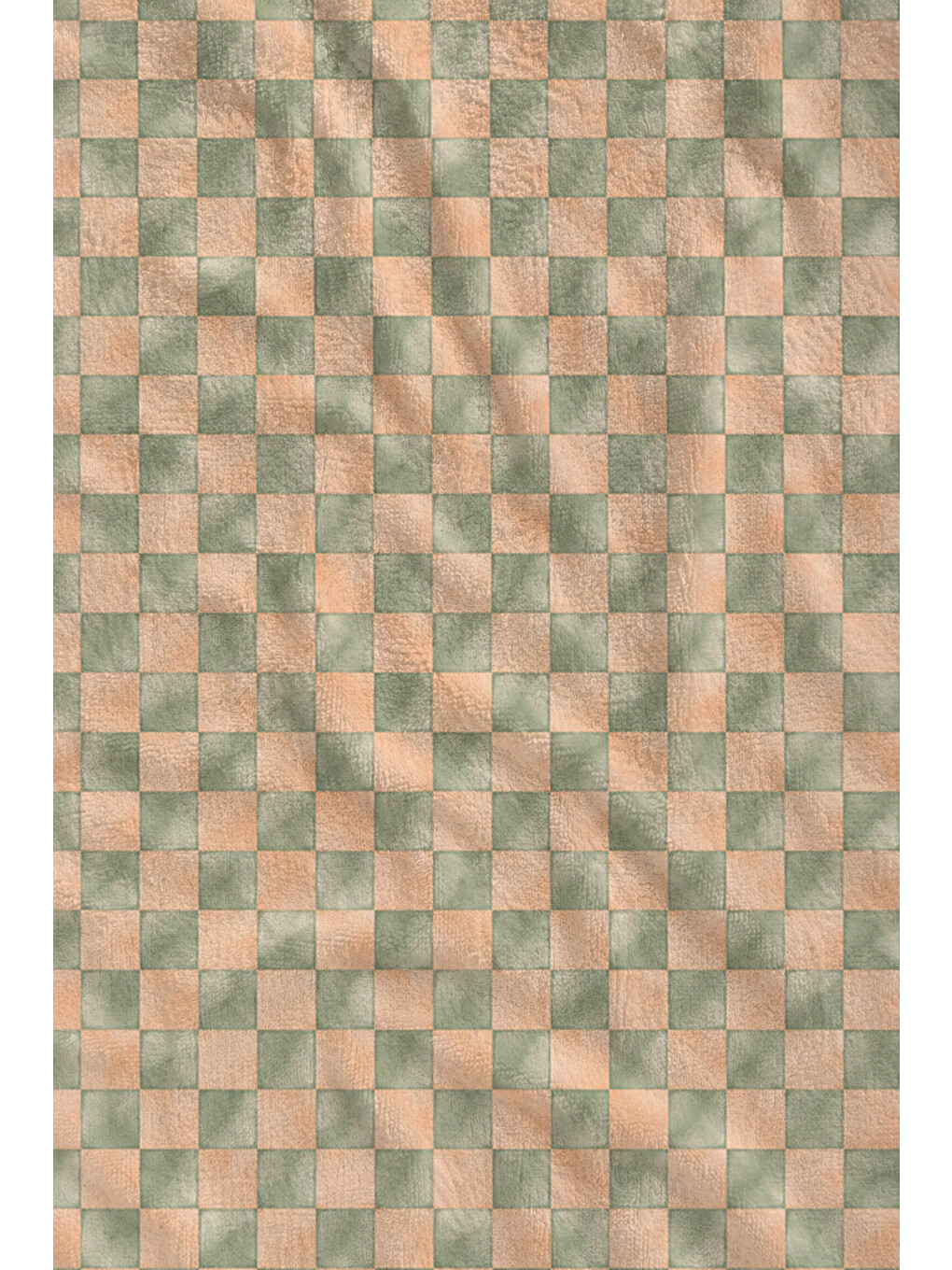 Yeşil Pastel Şeftali Mint Damalı Kareli Desenli 70x150 Plaj Havlusu - Dijital Baskılı Solmaz Banyo Havlusu-2