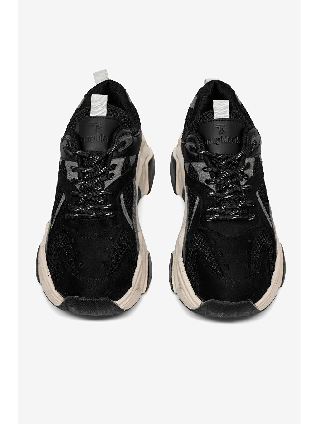 Kadın Siyah Rahat Kalıp Poli Taban Bağcıklı Sneaker