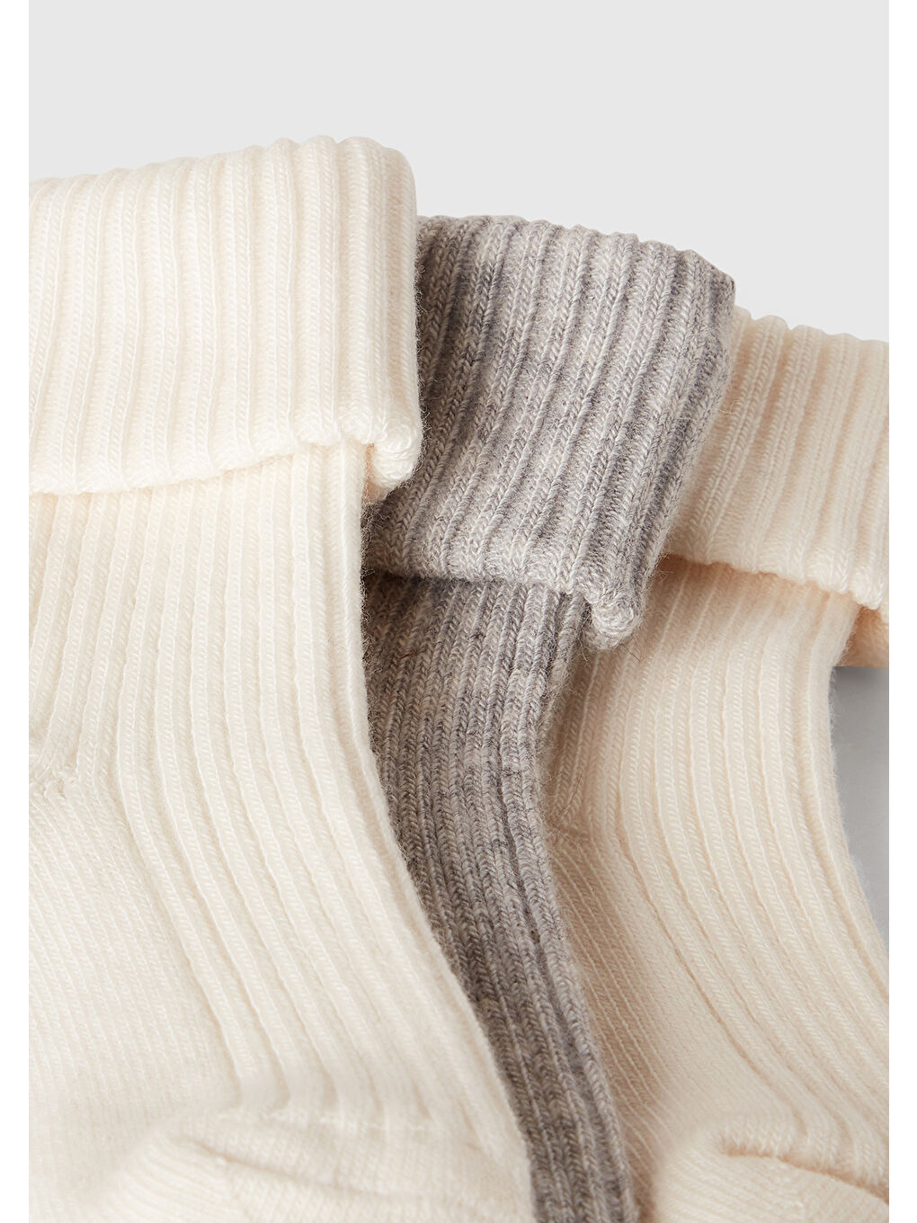 Bebek Beyaz-Gri Karışık Renkli 3'lü Çorap Seti-1