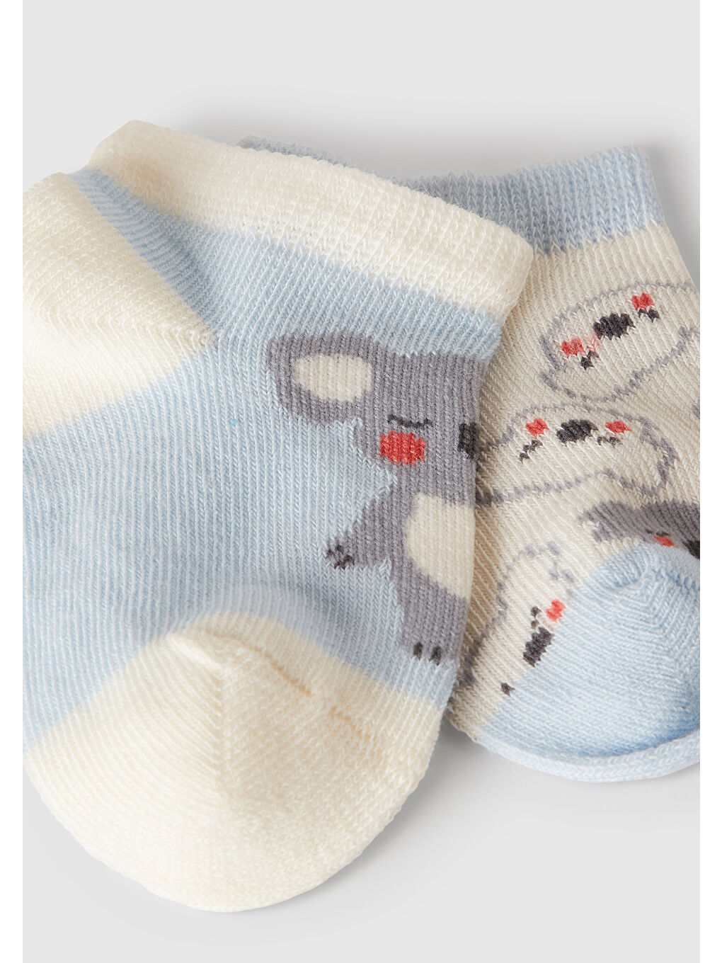 Bebek Mavi Mix Desenli 3'lü Çorap Seti-1