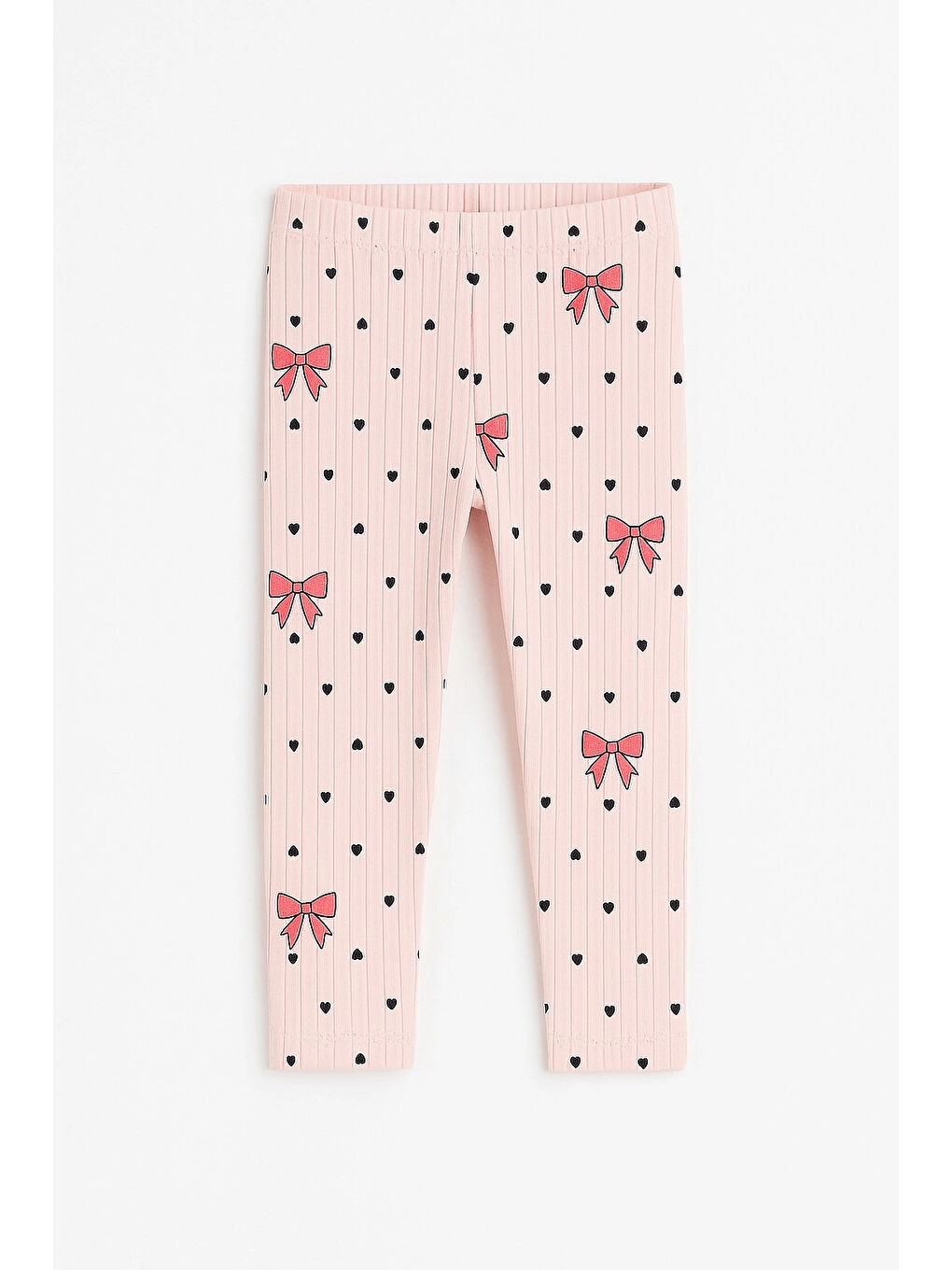 Bej Çiçek ve Kurdela Baskılı Kız Çocuk 2'li Tayt 20605-1-1