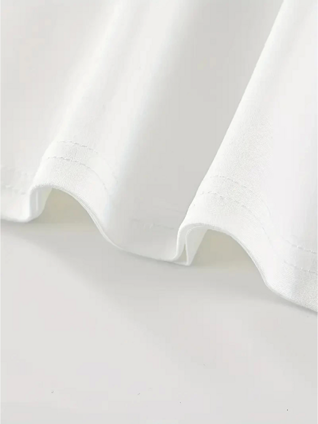 Baskılı Oversize Bisiklet Yaka T-shirt - Beyaz-3