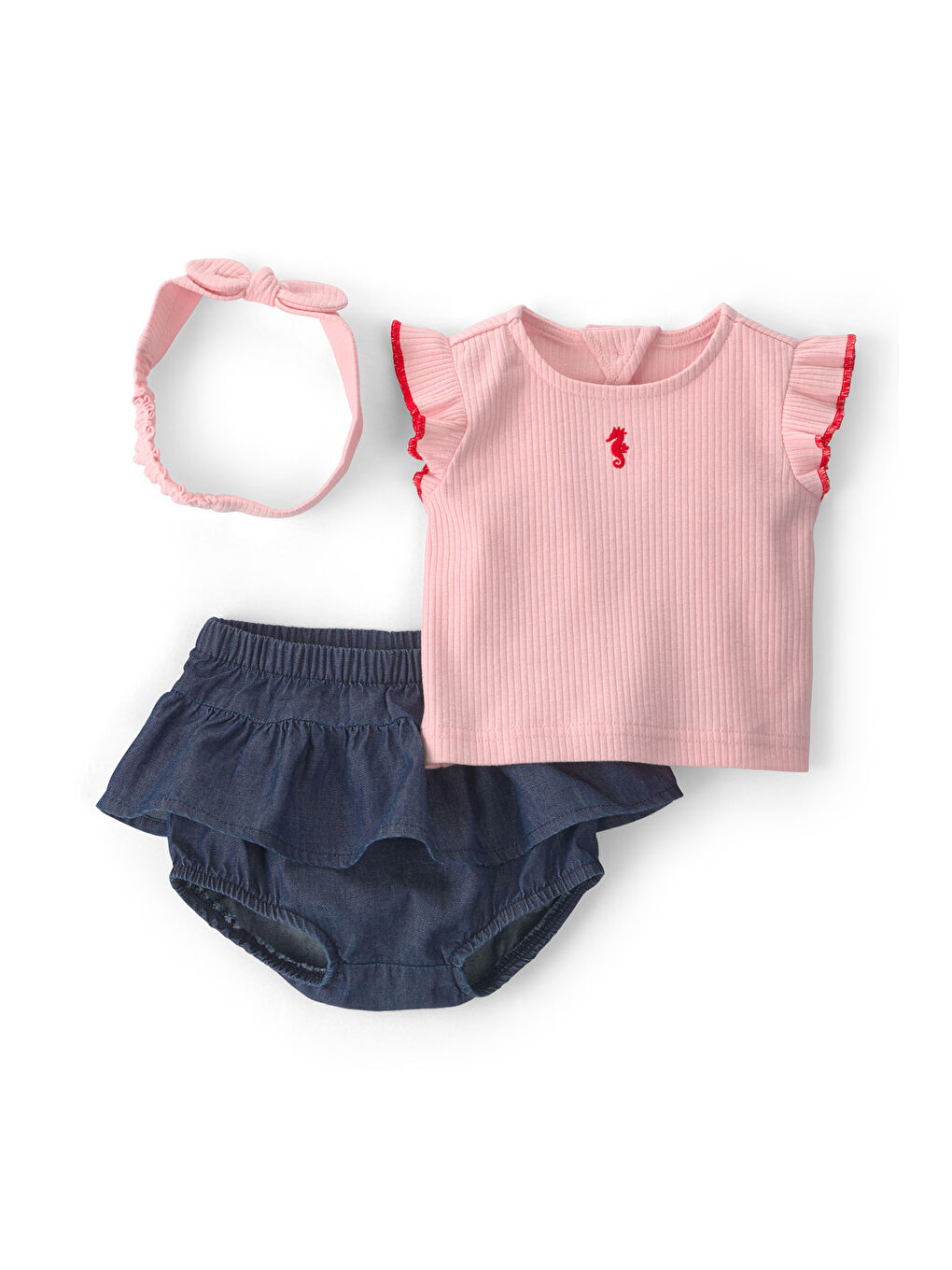 Kız Bebek Alt Üst Set 3 Ay-24 Ay Pembe