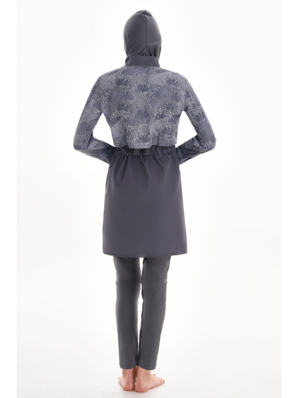 Tam Kapalı Tesettür Mayo 2322 Pera Düz Gri-3