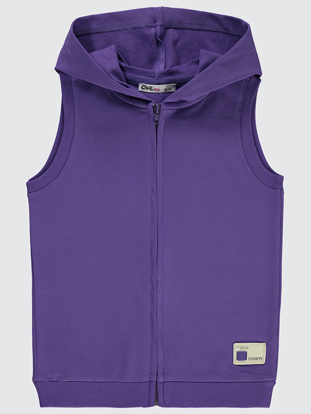 Girls Kız Çocuk Kapüşonlu Yelek 6 9 Yaş Mor