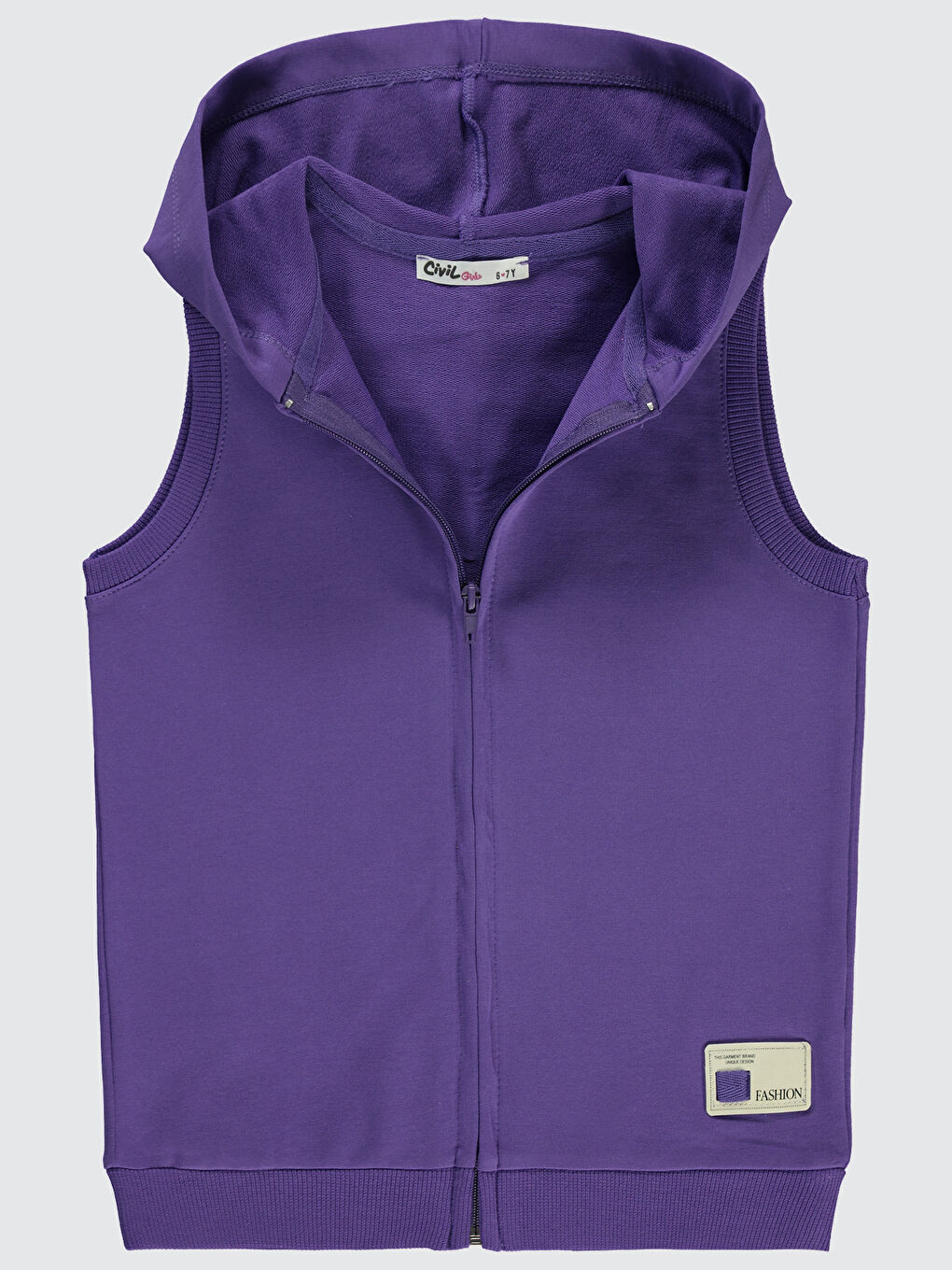 Girls Kız Çocuk Kapüşonlu Yelek 6 9 Yaş Mor-1