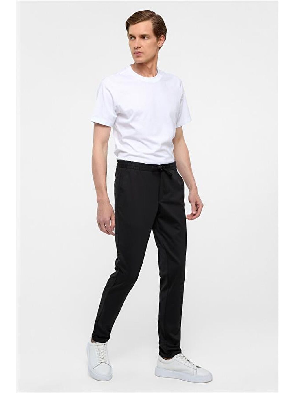 Siyah Slim Düz Pantolon-2