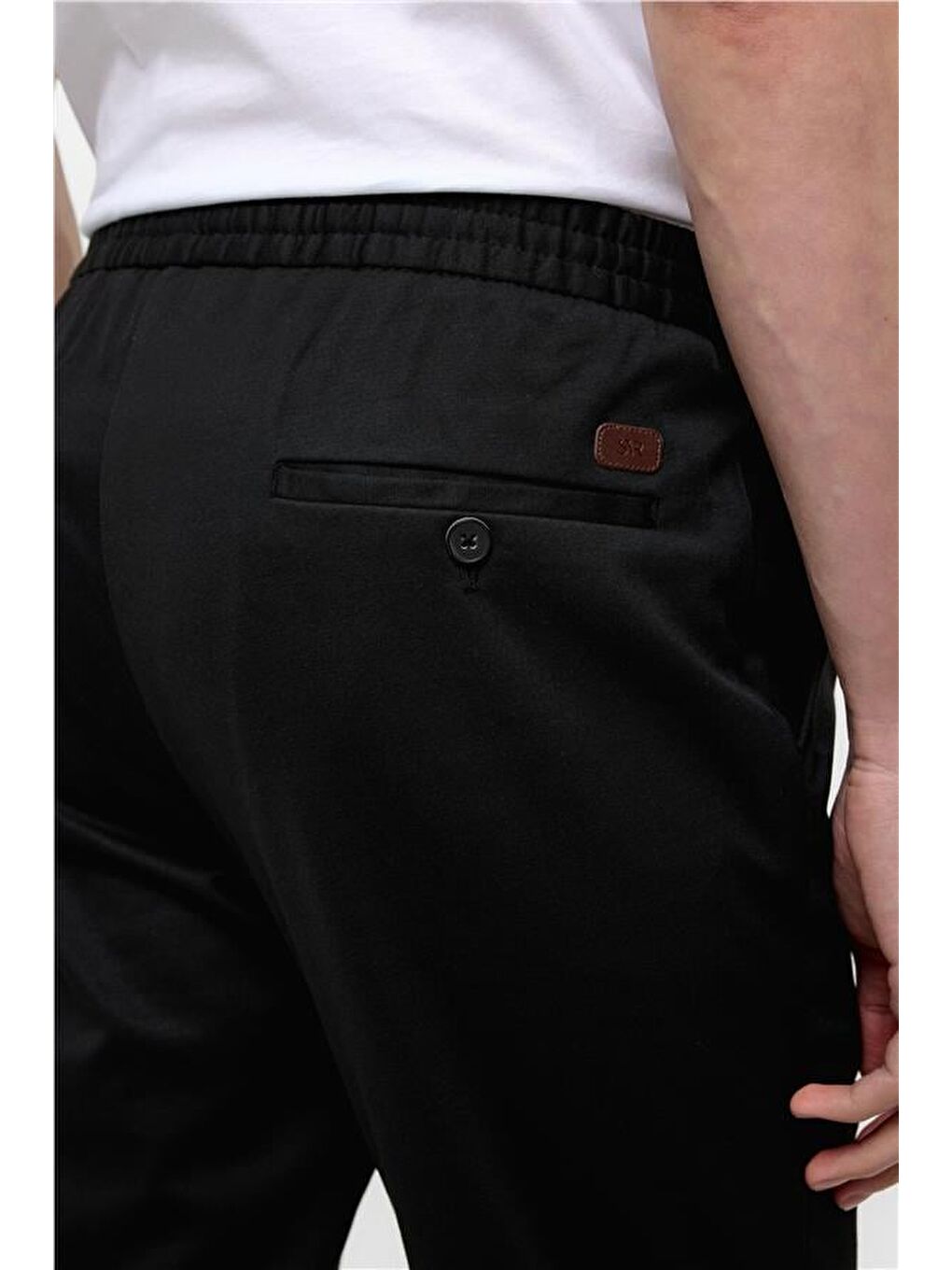 Siyah Slim Düz Pantolon-4