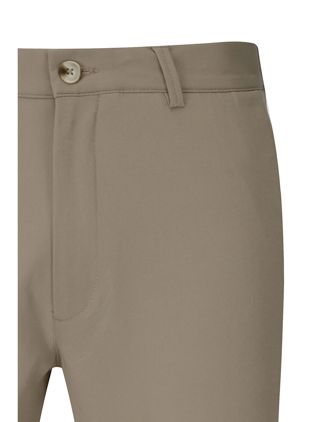 Bej Rahat Kesim Yandan Cepli Keten Jogger Pantolon-1