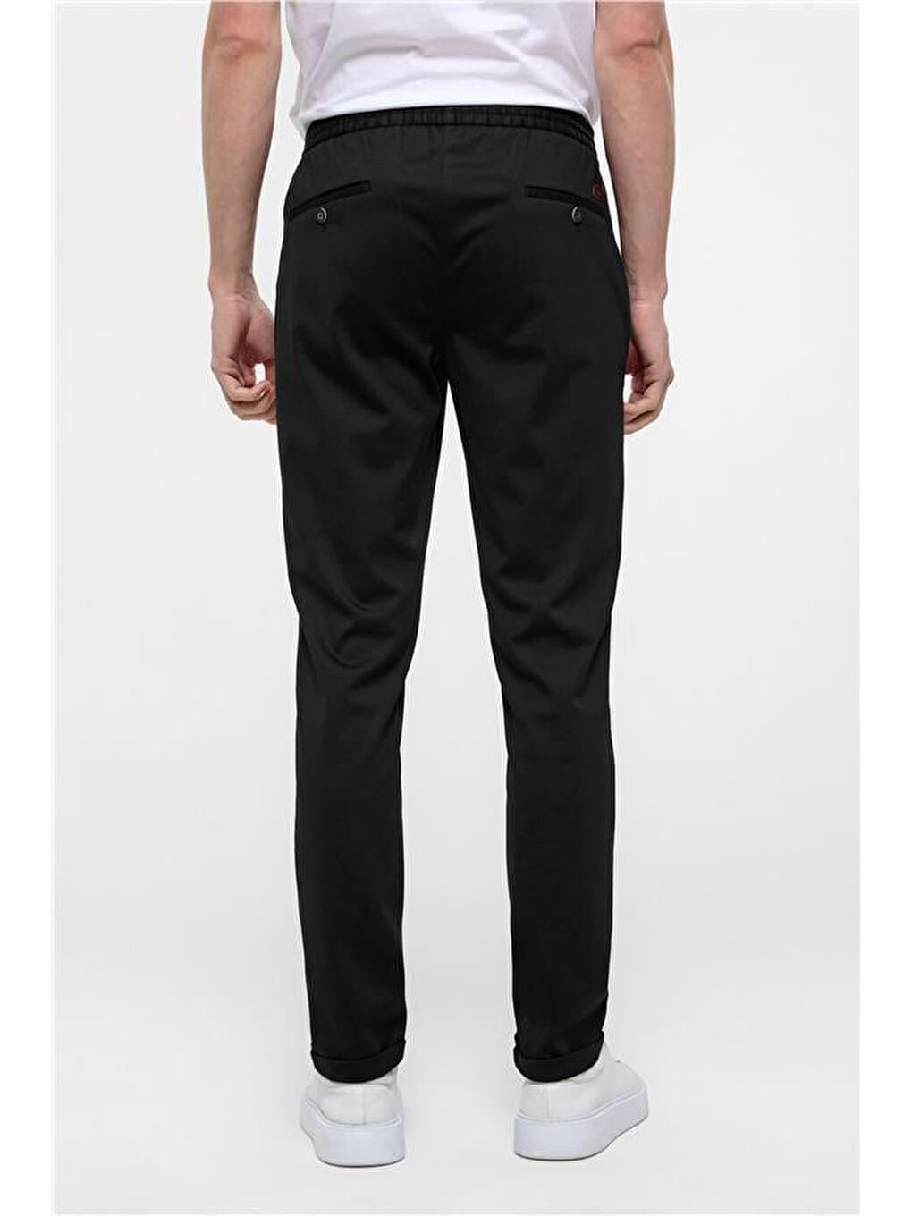 Siyah Slim Düz Pantolon-5