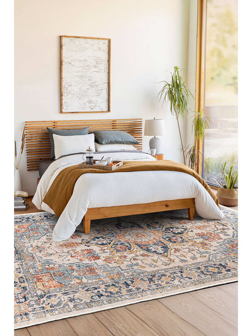 Turuncu Dekoratif Özel Tasarım Yıkanabilir İnce Kaymaz Tabanlı Modern Halı KECE FR17-1